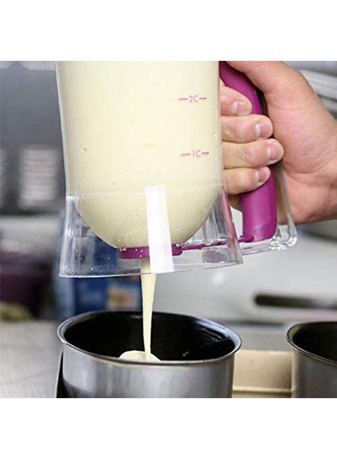 Generic - Baking Tools Pancakes And Batter Milk Dispensers-Easy-To-Pour Tools Measuring Labels Purple - Image 1