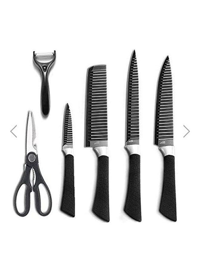 Ceramic Knives Set 6 Pieces For Peeled And Scissors Black 