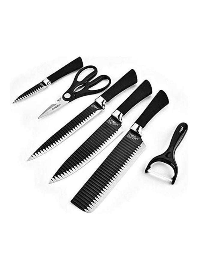 ماركة غير محددة 6Pcs Of Set Kitchen Knives Set Ultra Sharp Kitchen Knife Black 
