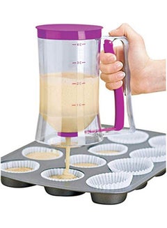 Batter Dispenser With Measuring Label For Cupcakes  Pancakes  Cakes Crepes  Donuts Or Any Baked Goods Purple