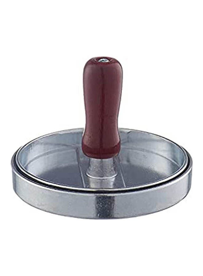 Aluminium Burger Press With Wooden Handle Silver - Image 1