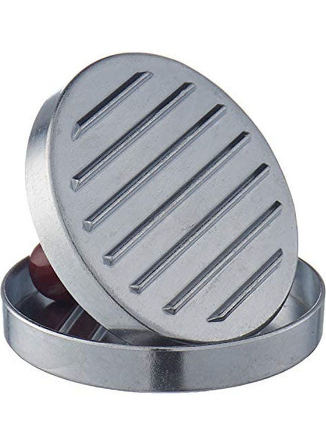 Aluminium Burger Press With Wooden Handle Silver - Image 2