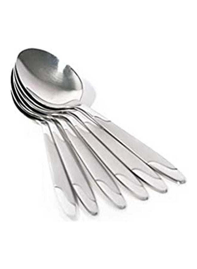 Stainless Steel Dinner Spoon 6Pcs Silver