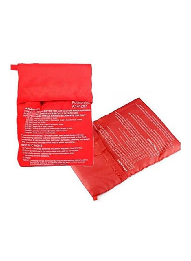 2Pcs Potato Microwave Cooking Bag Washable Red