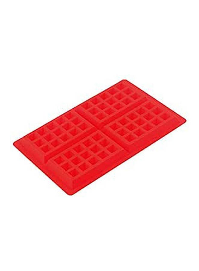 1Pcs Safety 4-Cavity Waffles Cake Mold Cookie Pan Baking Mould Red
