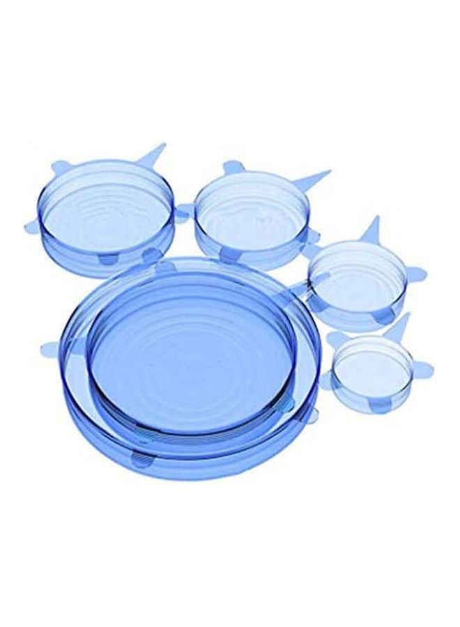 Generic 6 Pcs Silicone Stretch Lid - Durable Expandable Food Saver Cover For Bowel  Can  Cup Blue 