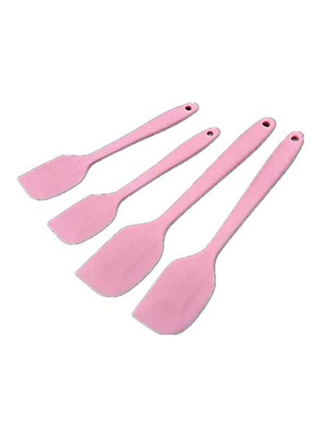 Generic 1 Set 4-Piece  Silicone Spatulas Set Heat Resistant Non-Stick Flexible Rubber Kitchen Utensil Pink 