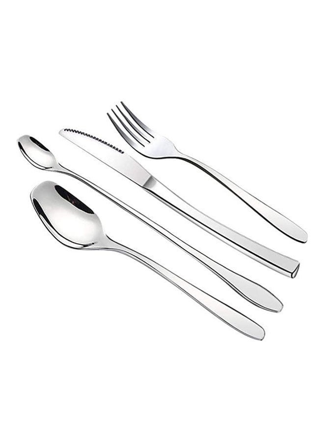 4Pcs Personal Platinum Stainless Steel Table Knife Fork Western Set Of Four Cutlery Silver