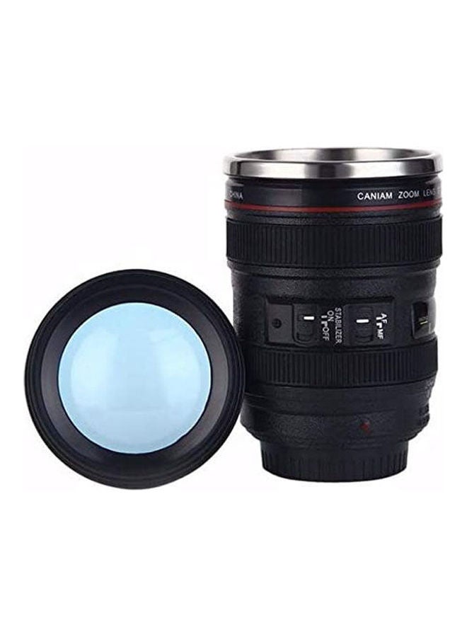 Stainless Steel Camera Lens Mug With Lid Black