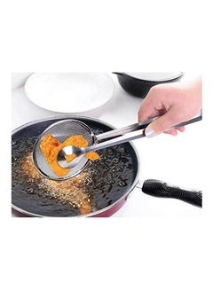 Generic 2 In 1 Food Spoon Strainer Fried Food Oil-Frying Filter Silver  - Image 2