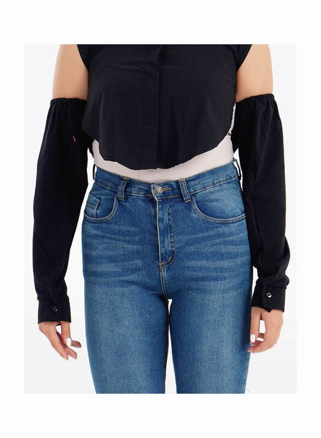 Carina Casual Plain Basic Shirt  Long Sleeve Black  - Image 2