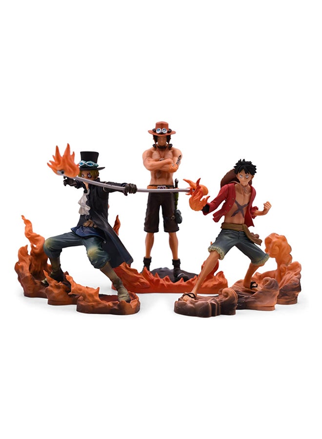3-In-1 Brotherhood Luffy Ace Sabo Collectible Anime Action Figure Toy Set 14cm  - Image 2