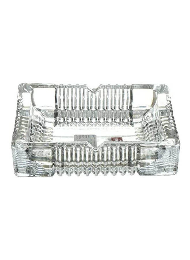 Decorated Glass Ashtray Clear