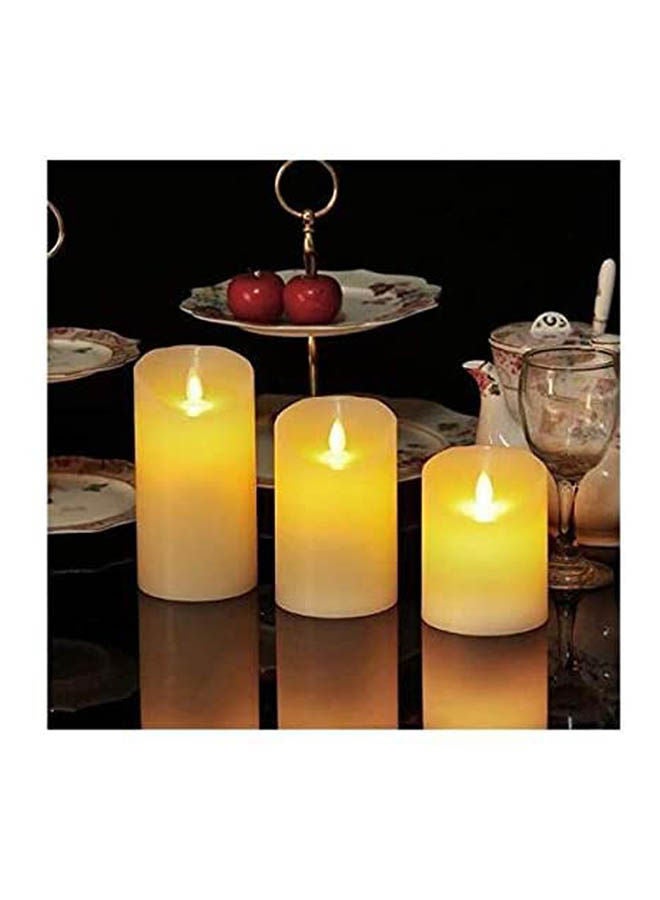 Flameless Candles Battery Operated Pillar Real Wax Flickering Moving Wick Electric Led Candle Sets Brown - Image 2