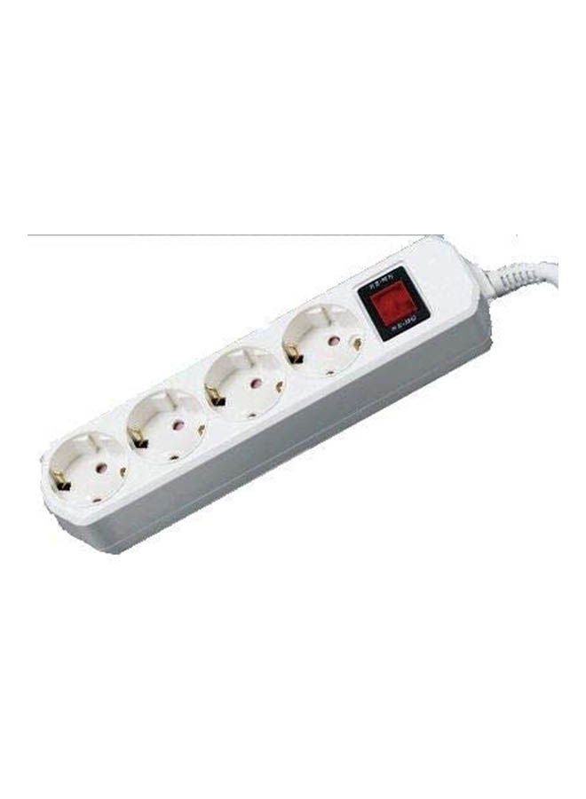 Generic Power Strip Extension Board Cord 4 Sockets Master Led Switch White 5meter 