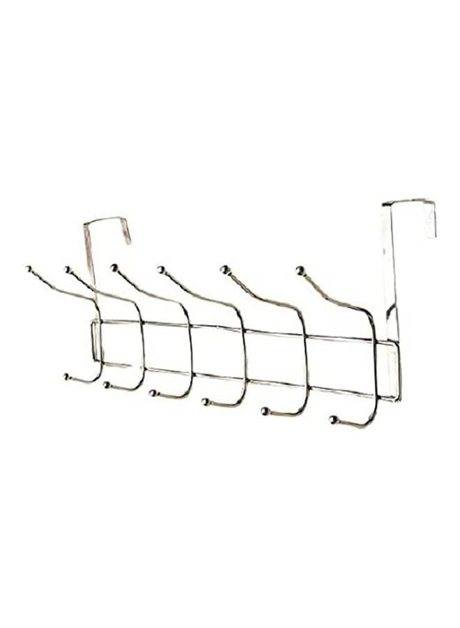 Clothes Hanger For Door Mounting Without Screws Silver 15x45cm  - Image 1