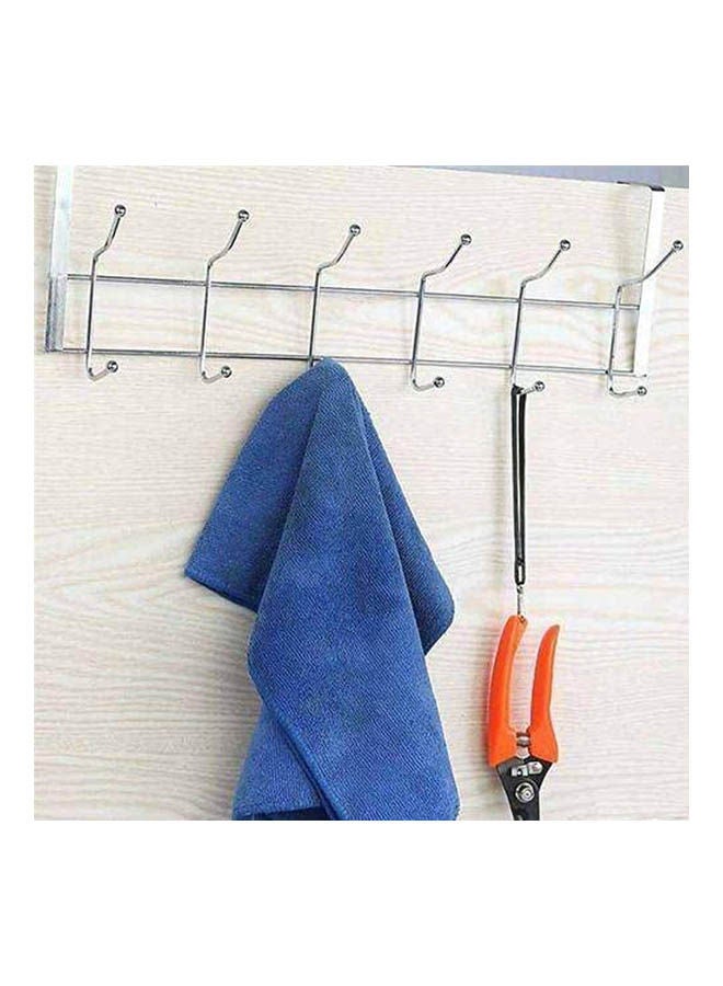 Clothes Hanger For Door Mounting Without Screws Silver 15x45cm  - Image 2