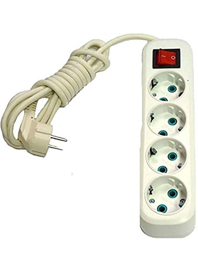 4 Outlet Power Strip White - Image 1