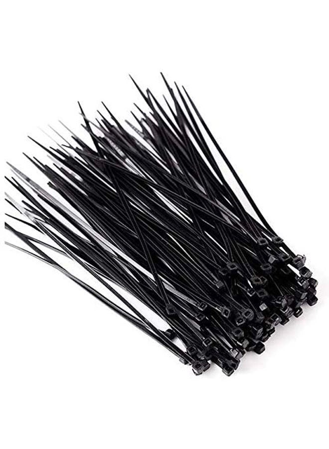 Generic 100Pcs Wire Self-Locking 250Mm Black Nylon Plastic Network Cable Wire Zip Tie Cord Strap Plastic Zip Trim Wrap Cable Loop Ties Black 