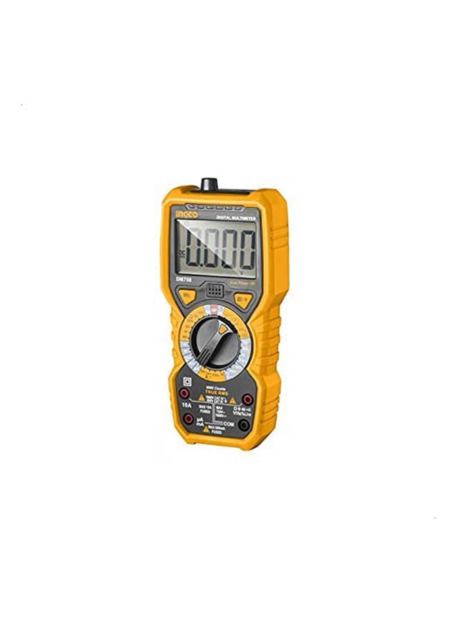 INGCO Dm7502 Digital Electric Multimeter With Flash Light Yellow