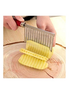ماركة غير محددة Chip Dough Vegetable Carrot Blade Potato Crinkle Wavy Cutter Slicer Stainless Kitchen Accessories Tools Silver  - Image 2