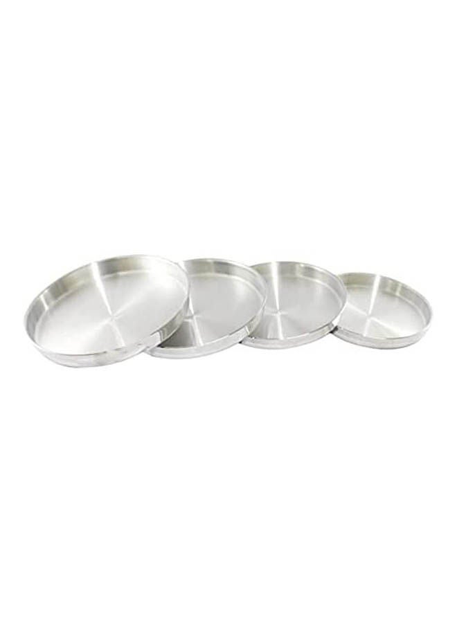 Piezza Pans Aluminum Set Of 4 Pieces Luks Silver