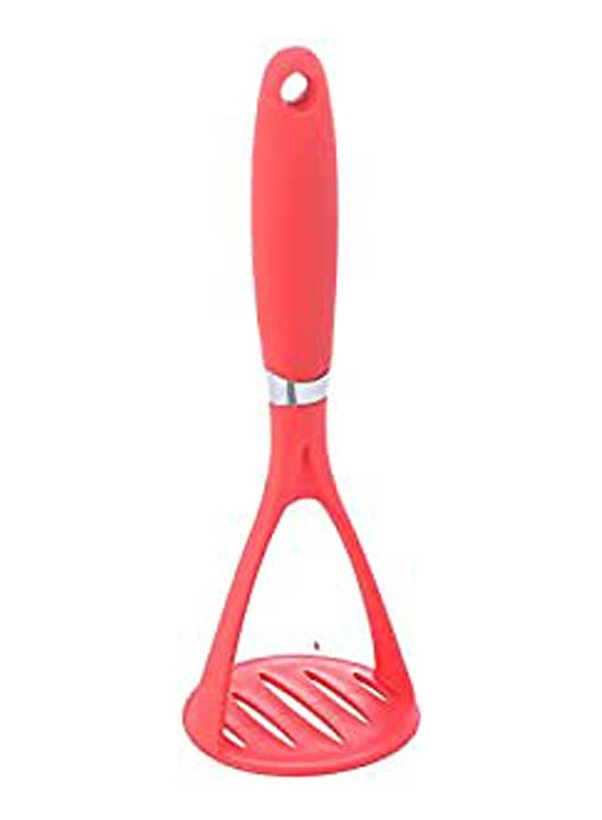 Plastic Food Masher With Silicone Handle Red - Image 1