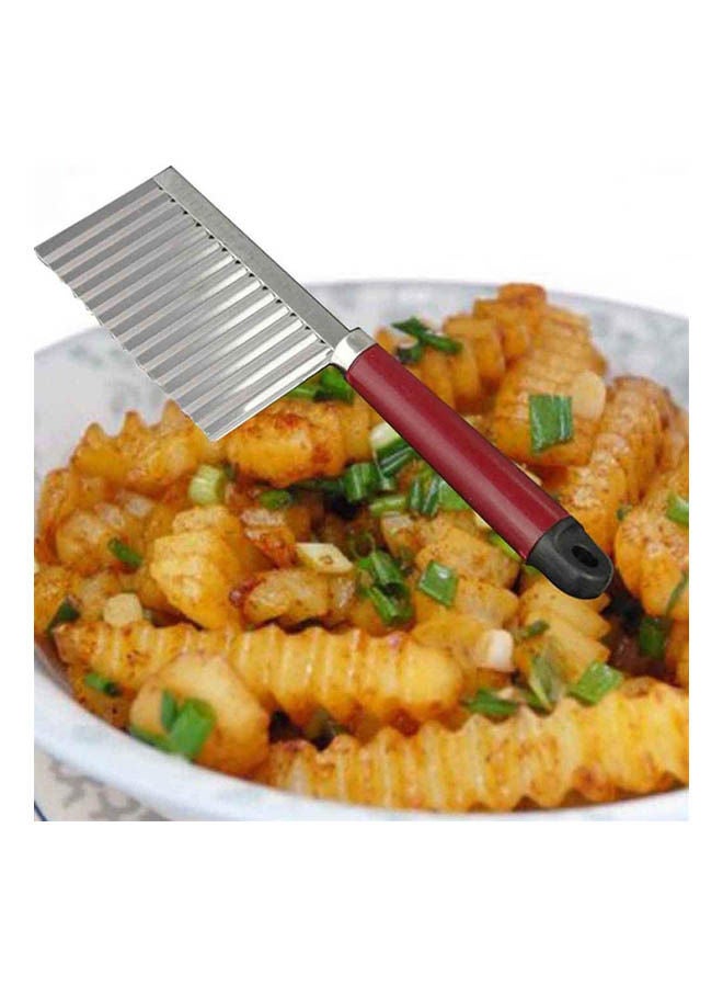 Potato Slicer Vegetable French Fries Wavy Cutter Silver