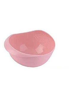 Rice Colander Strainer Bright Kitchen Plastic Drain Vegatable Basket Pink