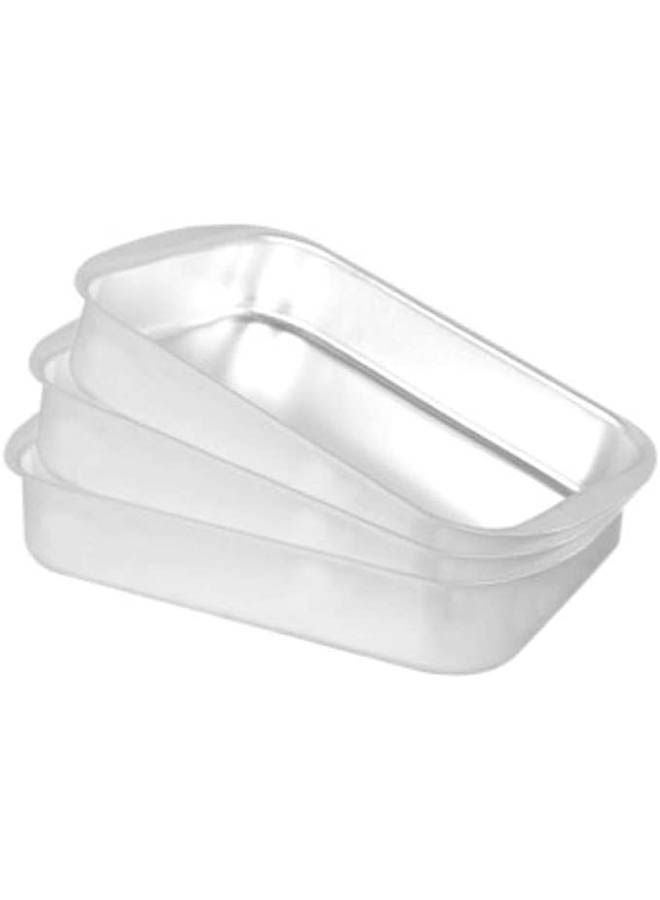 Set Of 3 Pcs Oblong Oven Tray Silver