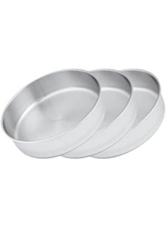 Set Of 3 Pcs Rounded Oven Tray Silver 