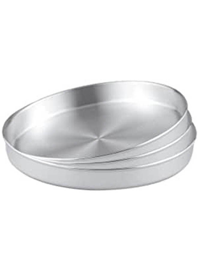 Set Of 3 Pcs Rounded Oven Tray Silver 30cm