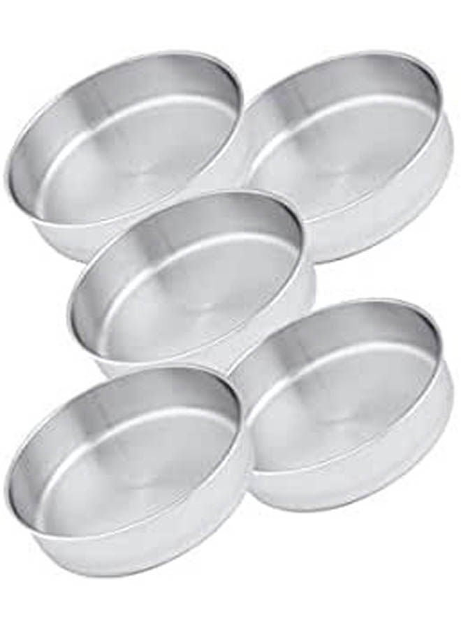 Set Of 5 Pcs Rounded Oven Tray Silver 30cm