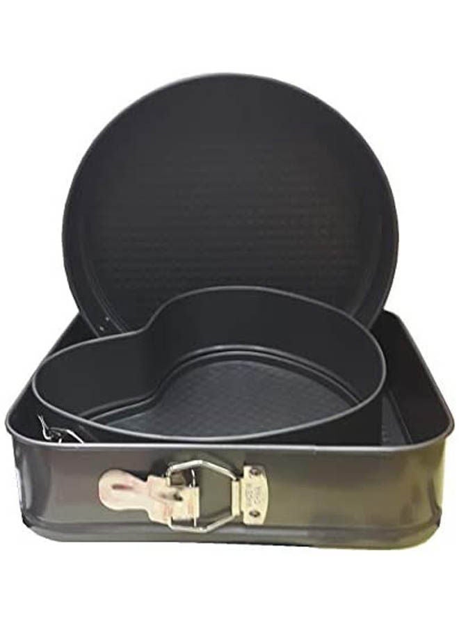 Set Of Three Springform Pans Cake - Mold Bakeware Black 27.5×27.5×7cm 