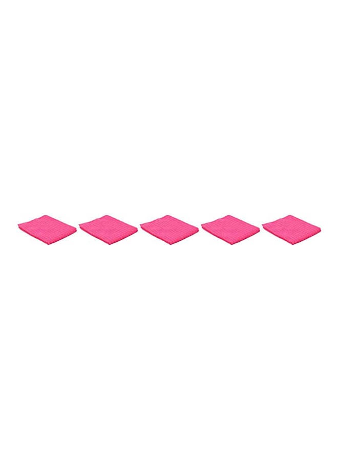 Multi Purpose Cleaning Towel 5 Pieces 30X30 Cm Pink