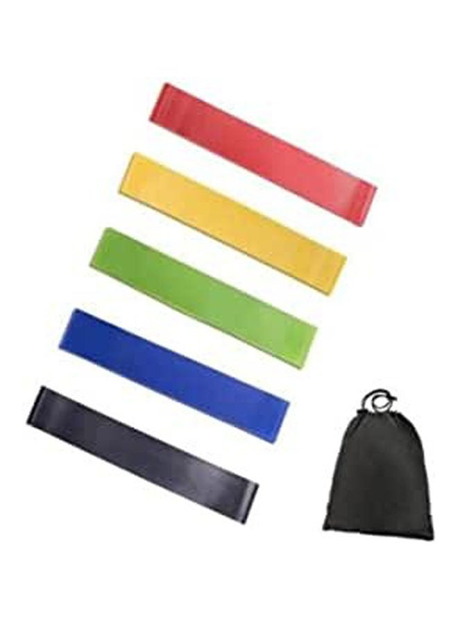 ماركة غير محددة Portable Latex Gym Strength Training Rubber Bands Fitness Cross Fitness Equipment Yoga Practice Drawstring Elastic 5Pcs 