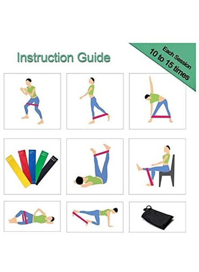 ماركة غير محددة Resistance Bands Set Of 5 Exercise Bands  - Image 2