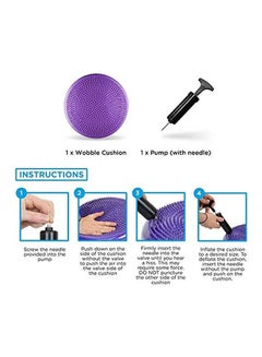 Generic Inflatable Balance Cushion Stability Disc Wobble Balance Board Purple  - Image 2