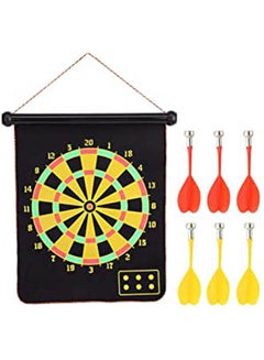 Generic Magnetic Double Sided Dart Board Wall Hanging Dartboard With 6 Safety Darts 15cm 