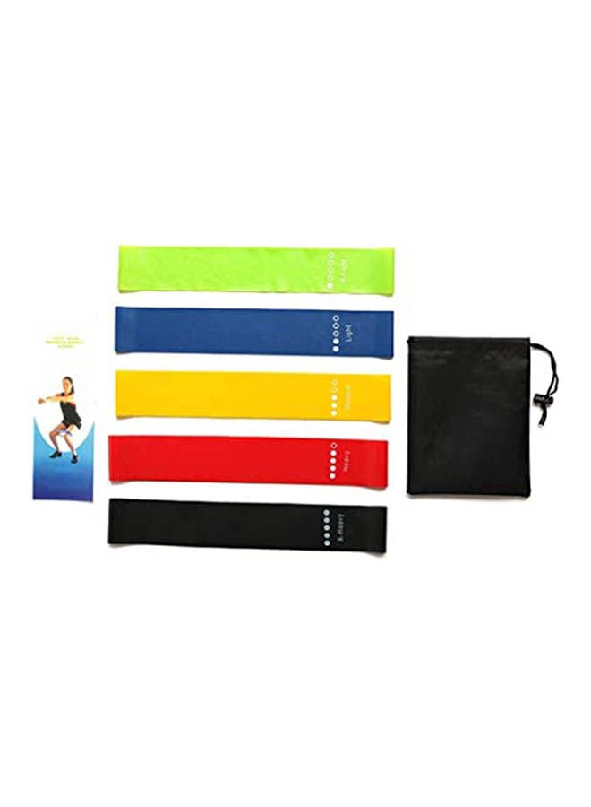 5 Color Body Building Yoga Stretch Bands Fitness Resistance Belt Fitness Rubber Band