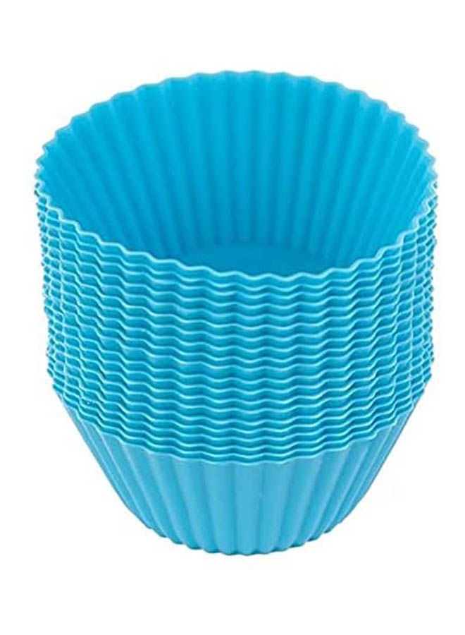 Cupcake Molds Kit Cupcake Liners 20Pcs Reusable Cake Baking Cups Heat Resistant Round Muffins Mold Blue 