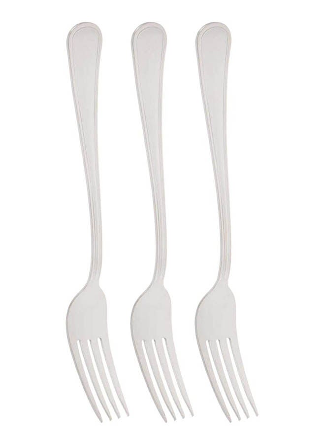 Frenzy Dessert Fork Set 3 Pieces Silver