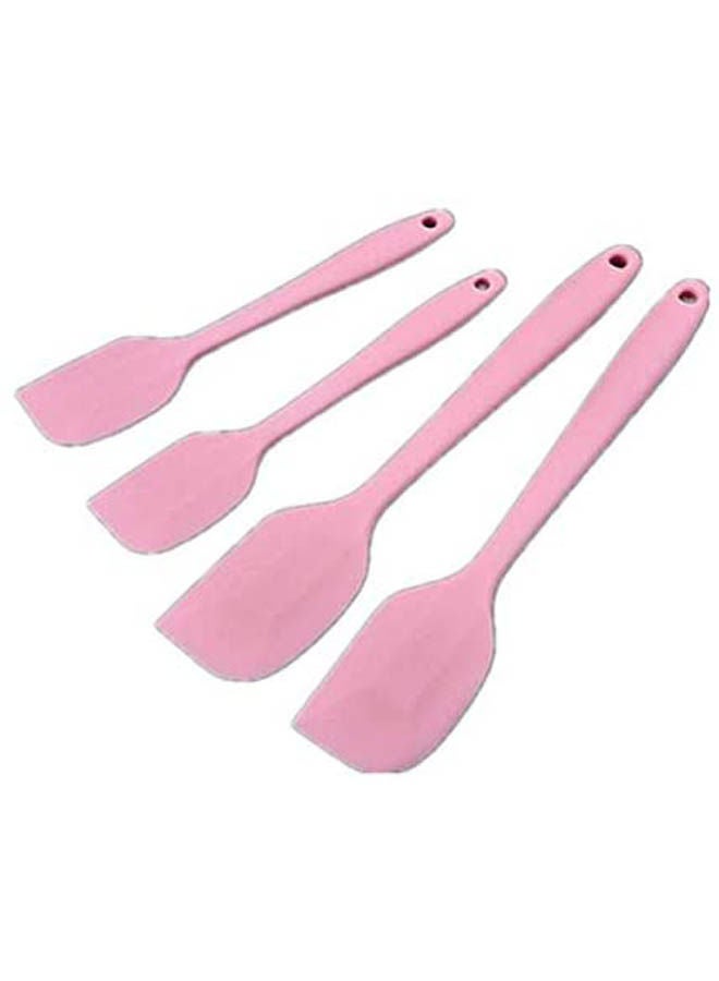 Generic 4Pcs Silicone Spatulas Set Heat Resistant Non-Stick Pink 