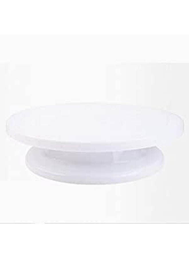 360 Degree Cake Turntable  Rotating Cake Stand White 11inch  - Image 1