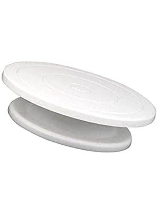 360 Degree Cake Turntable  Rotating Cake Stand White 11inch  - Image 1