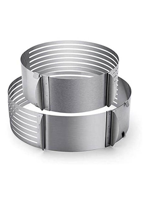 2Pcs Cake Slicer Adjustable Stainless Steel Silver