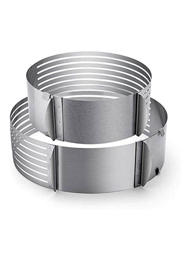 Generic - 2Pcs Cake Slicer Adjustable Stainless Steel Silver - Image 1