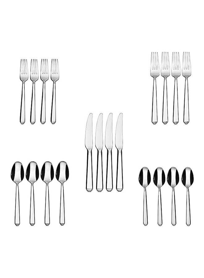 20 Pcs Flatware Set Silver