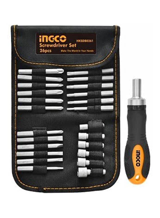 INGCO 26 Piece Screwdriver Bit Set Black/Multicolour