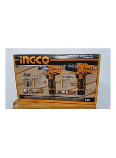 INGCO 2Pcs Cordless Lithium Battery Screwdriver Set 1/4" Bits + Schneere+ 2 Batteries Multicolour  - Image 2